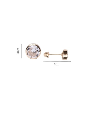 Broqueles redondos Mardía de oro con acabado brillante zirconia