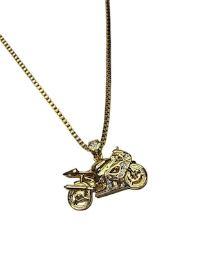 Collar con dije Limerence By Claudia Herrera Motocicleta de oro laminado 14 K