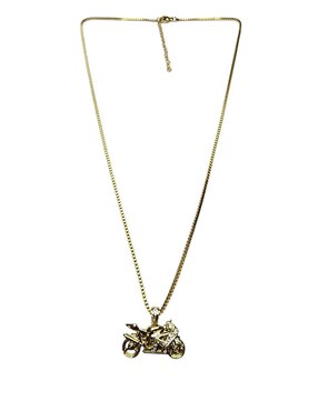 Collar con dije Limerence By Claudia Herrera Motocicleta de oro laminado 14 K