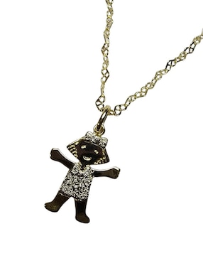 Collar con dije de niña Limerence By Claudia Herrera de oro laminado
