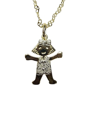 Collar con dije de niña Limerence By Claudia Herrera de oro laminado