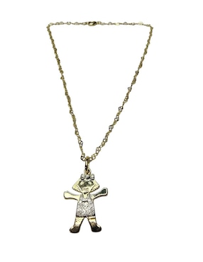 Collar con dije de niña Limerence By Claudia Herrera de oro laminado
