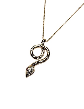 Collar con dije de serpiente Limerence By Claudia Herrera de oro laminado 14 K