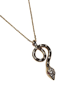 Collar con dije de serpiente Limerence By Claudia Herrera de oro laminado 14 K