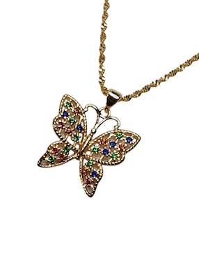 Collar con dije de mariposa Limerence By Claudia Herrera Insecto de oro laminado