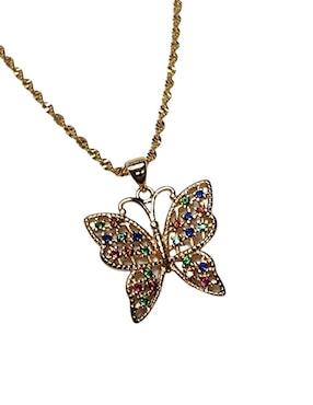 Collar con dije de mariposa Limerence By Claudia Herrera Insecto de oro laminado