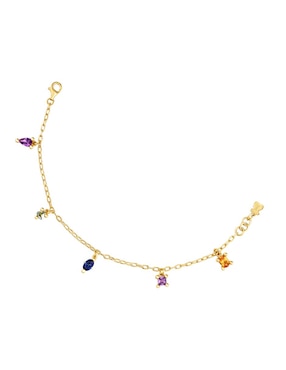 Pulsera Tous de plata con zafiro p 925 con acabado baño de oro