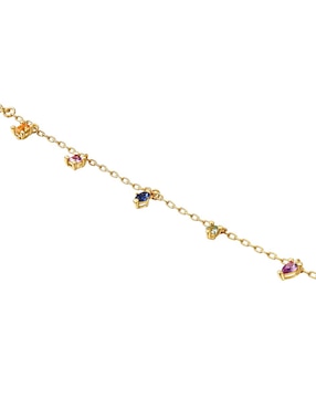 Pulsera Tous de plata con zafiro p 925 con acabado baño de oro