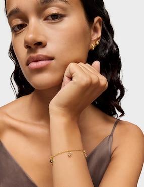 Pulsera Tous de plata con zafiro p 925 con acabado baño de oro