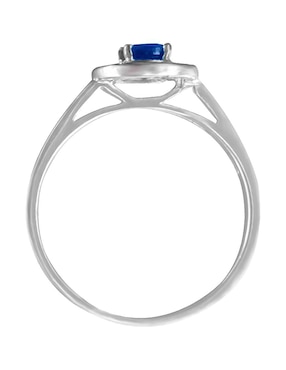Anillo Fascinare Clara 14 k de oro blanco zafiro y diamante brillante