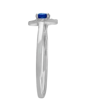 Anillo Fascinare Clara 14 k de oro blanco zafiro y diamante brillante