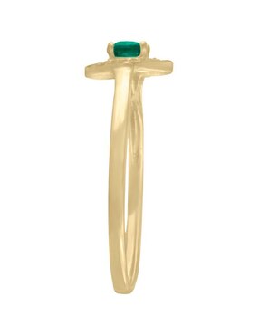 Anillo Fascinare Clara 14 k de oro amarillo esmeralda y diamante brillante