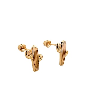 Broqueles de cactus Punto Metálico de oro