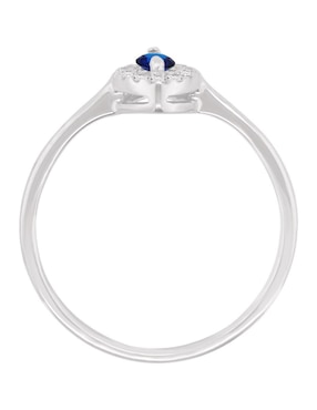 Anillo Fascinare Suylen 14 k de oro blanco zafiro y diamante brillante
