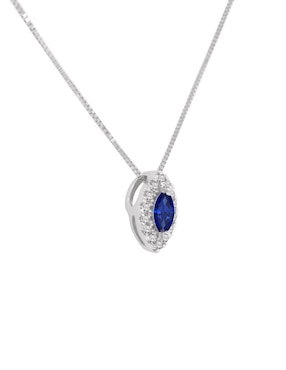Colgante Y Dije ovalada Fascinare suylen de oro blanco 14 K
