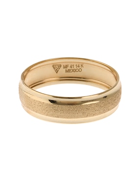 Anillo circular Fonelli 14 k de oro amarillo troquelado