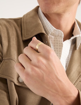 Anillo circular Fonelli 14 k de oro amarillo troquelado