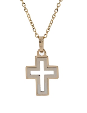 Collar de cruz Fonelli de oro amarillo 14 K