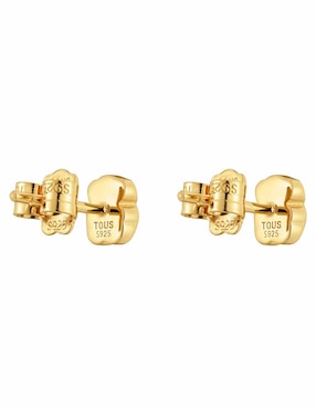 Broqueles de oso Tous de plata P 925 con acabado baño de oro ónix