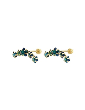 Broqueles de estrella Mancini de oro zirconia