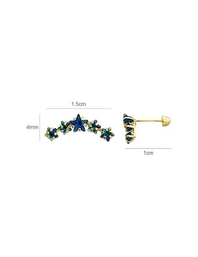 Broqueles de estrella Mancini de oro zirconia