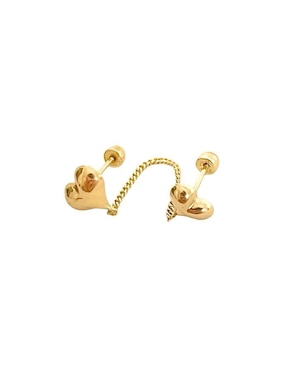 Piercing de corazón Mancini de oro 10 K con acabado liso