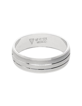 Anillo De Compromiso De Oro Blanco 10 K Fonelli Alianza