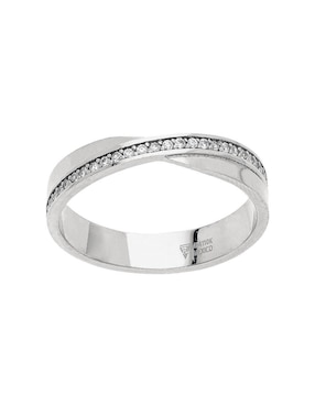 Anillo De Compromiso De Oro Blanco 10 K Fonelli Zirconia