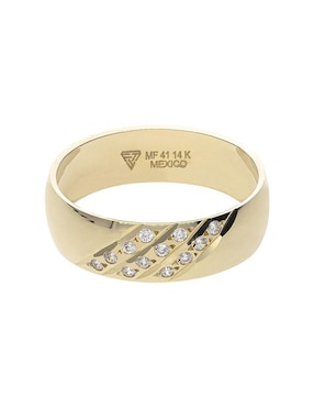 Argolla de oro amarillo 14 k Fonelli My Love zirconia