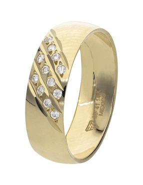 Argolla de oro amarillo 14 k Fonelli My Love zirconia