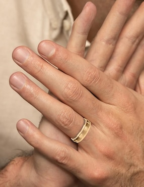 Argolla de oro 14 k Mano Forjada