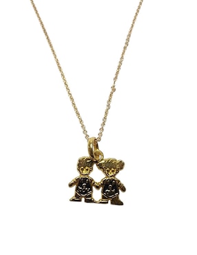 Collar con dije de niño Limerence By Claudia Herrera de oro laminado 14 K