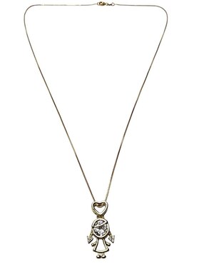 Collar con dije de niño Limerence By Claudia Herrera de oro laminado 14 K
