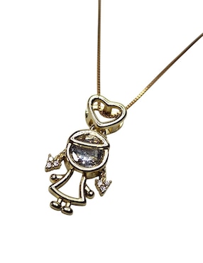 Collar con dije de niño Limerence By Claudia Herrera de oro laminado 14 K