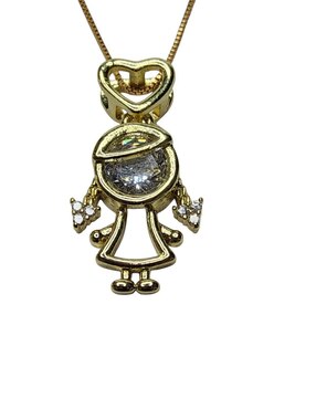 Collar con dije de niño Limerence By Claudia Herrera de oro laminado 14 K