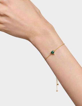Brazalete Tous de plata con esmeralda p 925 Garden Of Love con acabado brillante