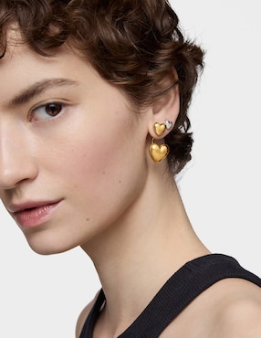 Aretes de corazón Tous Garden Of Love de plata P 925 con acabado baño de oro
