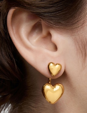 Aretes de corazón Tous Garden Of Love de plata P 925 con acabado baño de oro