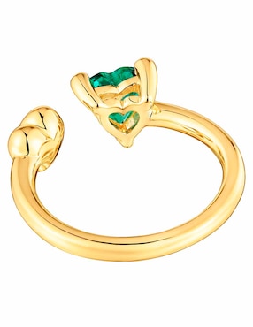 Anillo de corazón Tous Garden of Love de plata P 925 esmeralda con acabado baño de oro