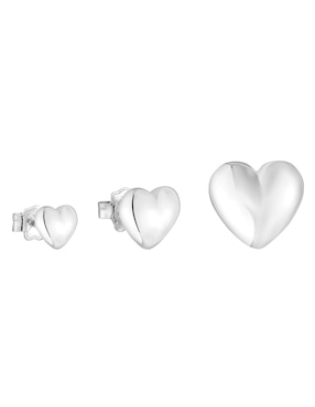 Set Aretes De Corazón Garden Of Love De Plata P 925 Con Acabado Plateado