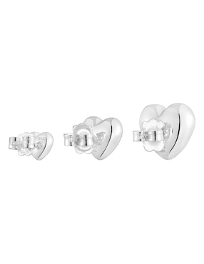 Set de aretes de corazón Tous Garden Of Love de plata P 925 con acabado plateado