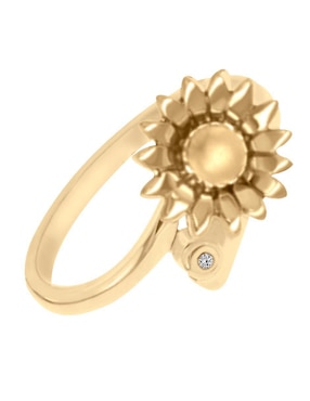 Anillo de flor Fianelli Baris 14 k de oro amarillo diamante brillante