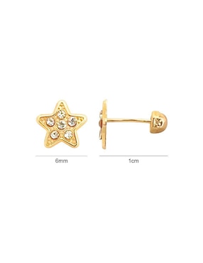 Broqueles de estrella Mancini de oro con acabado brillante zirconia