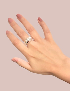 Anillo semicircular Aretize Brillo P 925 de plata