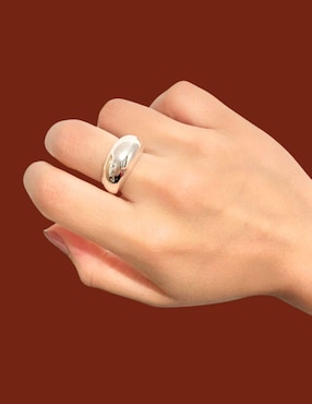 Anillo semicircular Aretize Brillo P 925 de plata