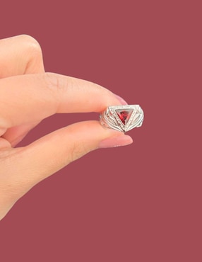 Anillo triangular Aretize Brillo P 925 de plata zirconia troquelado