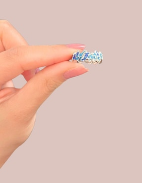 Anillo Aretize Brillo P 925 de plata craquelado