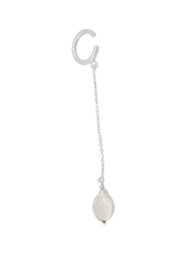Aretes circulares Teresa Díaz Joyería Mexicana Tesoros Del Océano de plata P 925 con acabado plateado perla