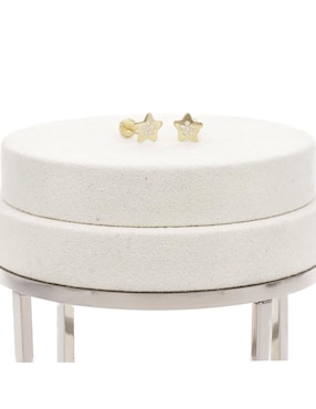 Broqueles de estrella Joyerías Bizzarro de oro con acabado brillante zirconia