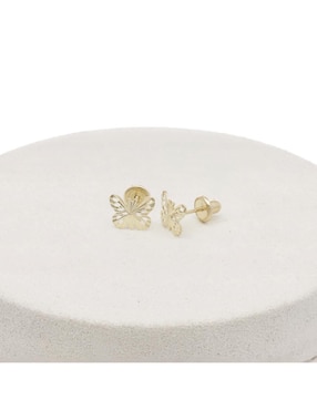 Broqueles de mariposa Joyerías Bizzarro de oro con acabado brillante